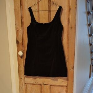 Classic Black Velvet Slip Dress